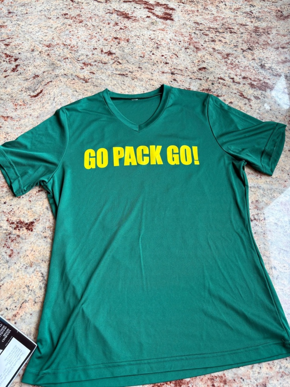 Go Pack Go! Green Bay Packers V-Neck unisex medium slim fit nfl shirt